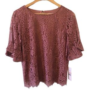 Nanette Lapore Lacey Pink Blouse